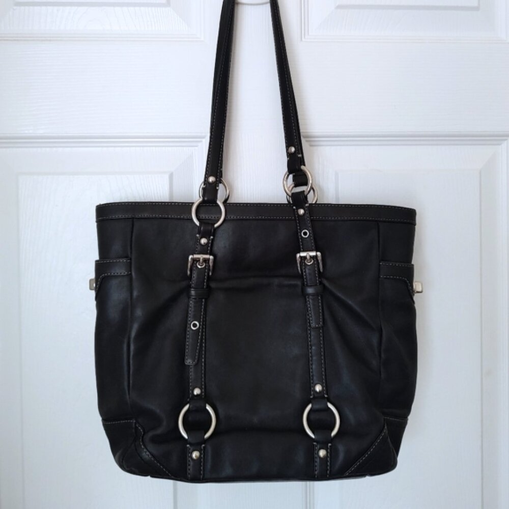 Coach Y2K vintage leather buckle Gallery tote #F11524 EUC - Picture 4 of 8